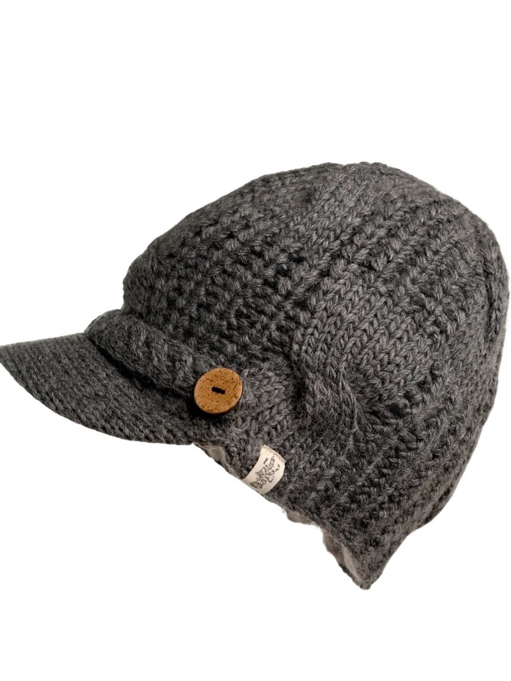 NIRVANNA DESIGNS Knit BroadwayBeanie Hat with Button Embellishment NWT - O/S
